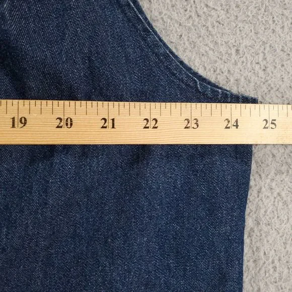 Vintage Riverchase Denim Vest Womens 20 Collared Plaid Collar Heart Zipper - Picture 5 of 11